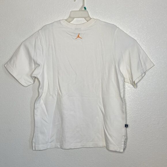 JORDAN Men’s White V Neck 100% Cotton T Shirt with Jumpman Logo Size L - Picture 7 of 9